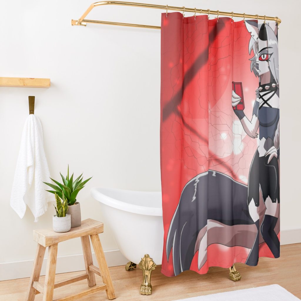 Loona Shower Curtain Official Helluva Boss Merch Store