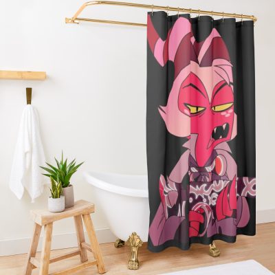 Helluva Boss Moxxie Shower Curtain Official Helluva Boss Merch Store