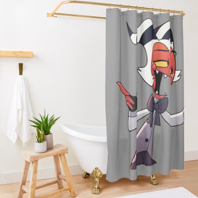 Helluva Boss Moxxie Shower Curtain Official Helluva Boss Merch Store