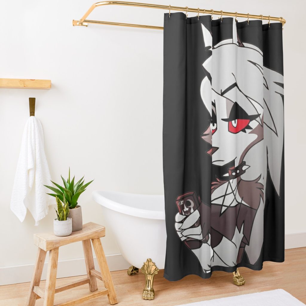 Helluva Boss Loona Shower Curtain Official Helluva Boss Merch Store