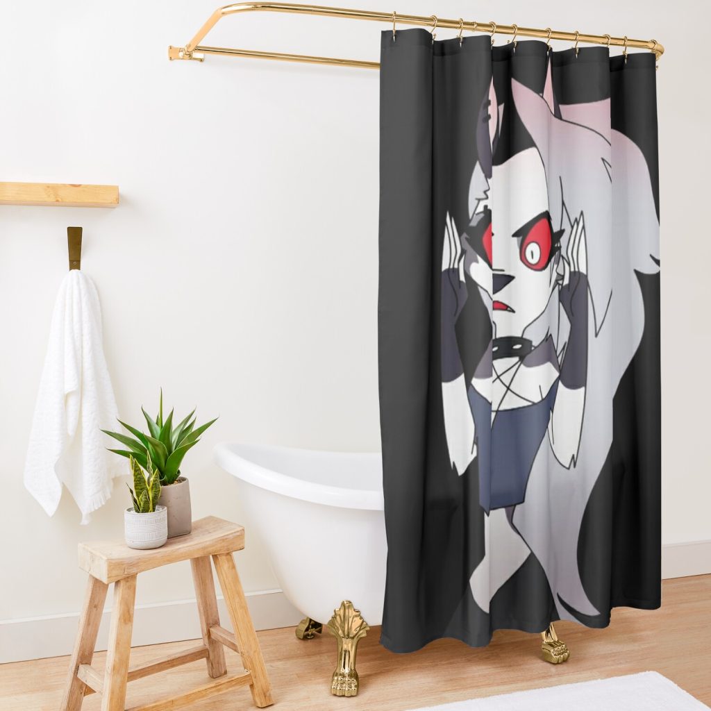 Helluva Boss Loona Shower Curtain Official Helluva Boss Merch Store