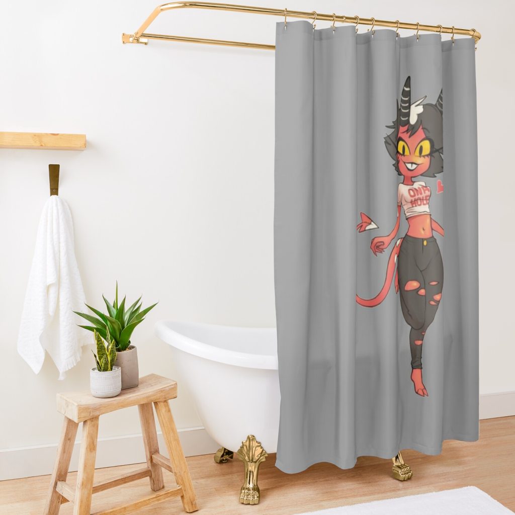 Helluva Boss - Millie Shower Curtain Official Helluva Boss Merch Store