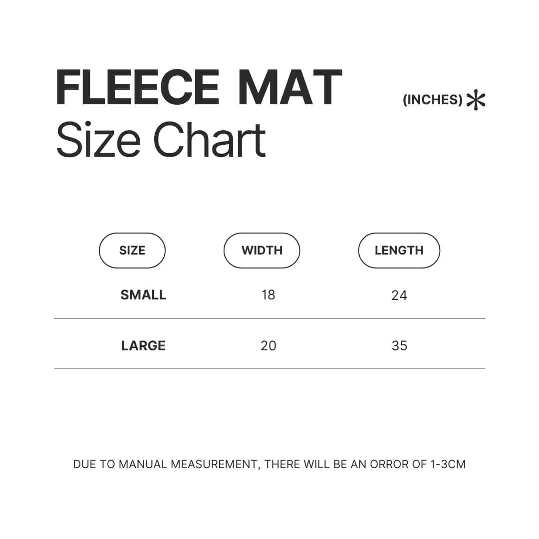 Fleece Mat Size Chart - Helluva Boss Merchandise