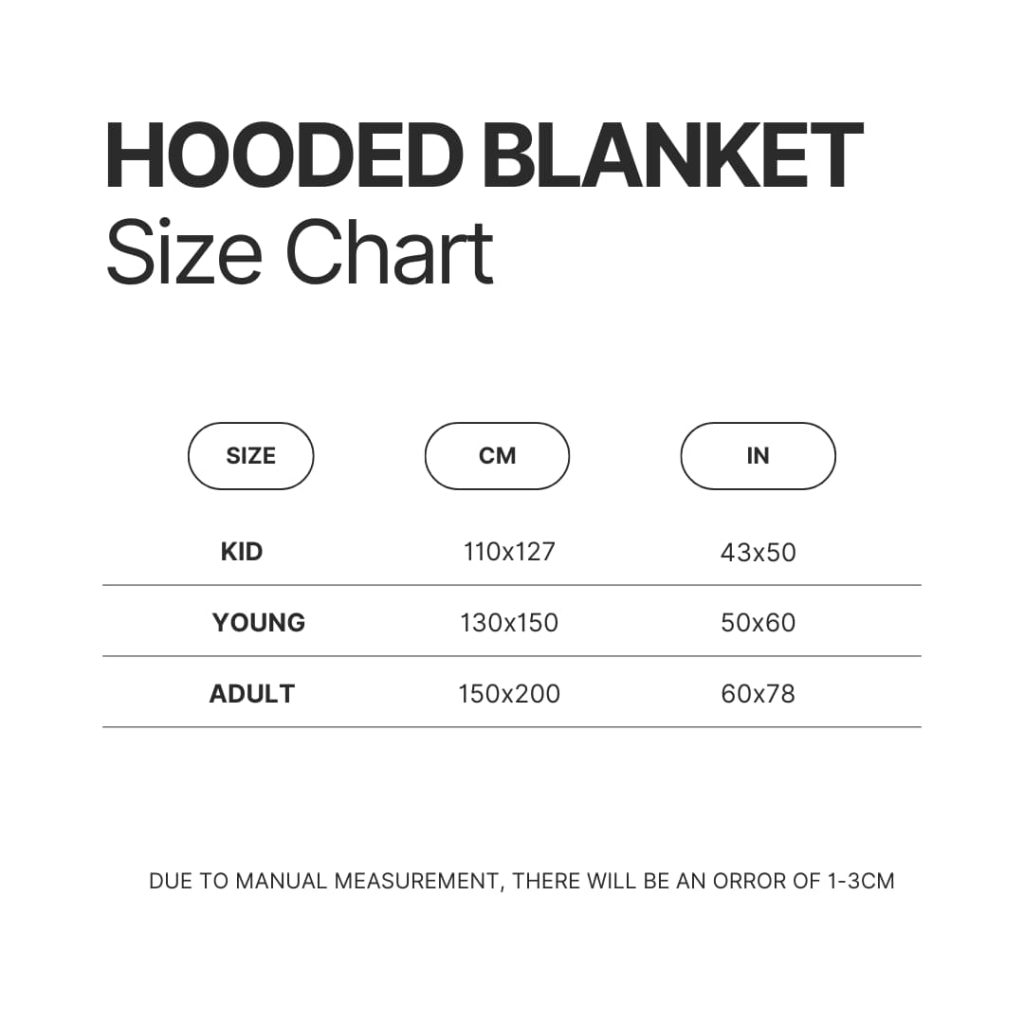 Hooded Blanket Size Chart - Helluva Boss Merchandise